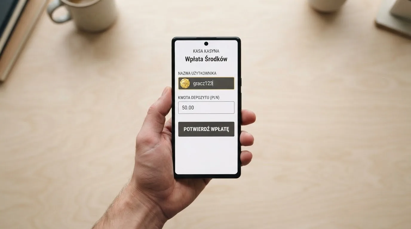 Zbliżenie na formularz wpłaty w kasynie online z polem na adres portfela kryptowalutowego BNB Smart Chain.